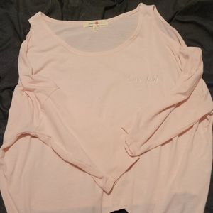 light pink top with shoulders cut out;medium